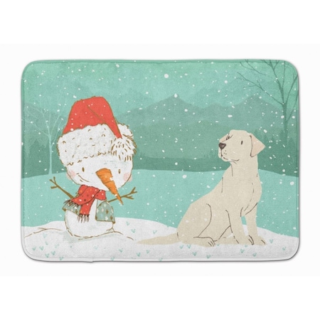 Carolines Treasures Yellow Labrador Snowman Christmas Machine Washable Memory Foam Mat CK2049RUG